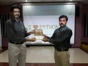 Nagesh Rao felicitated by Dr. B. S. Pradeep, HoD (CSE), ACSCE